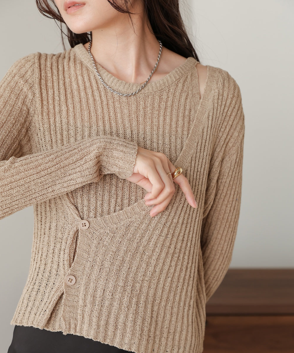 layered design knit top