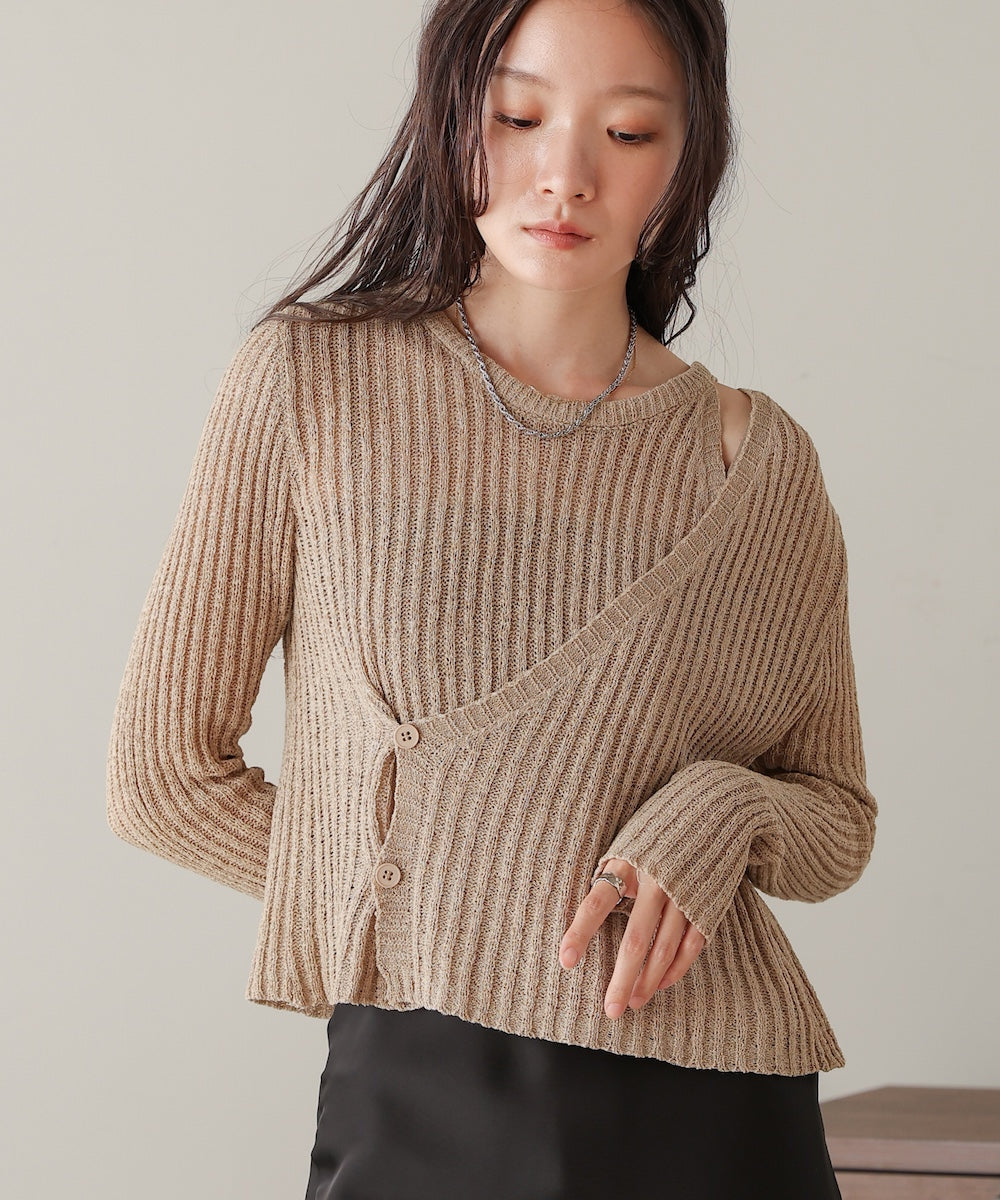 layered design knit top