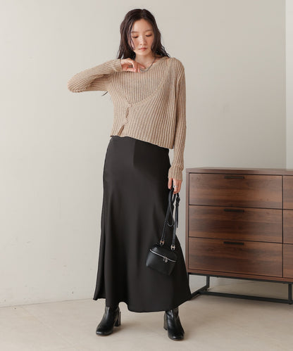 layered design knit top