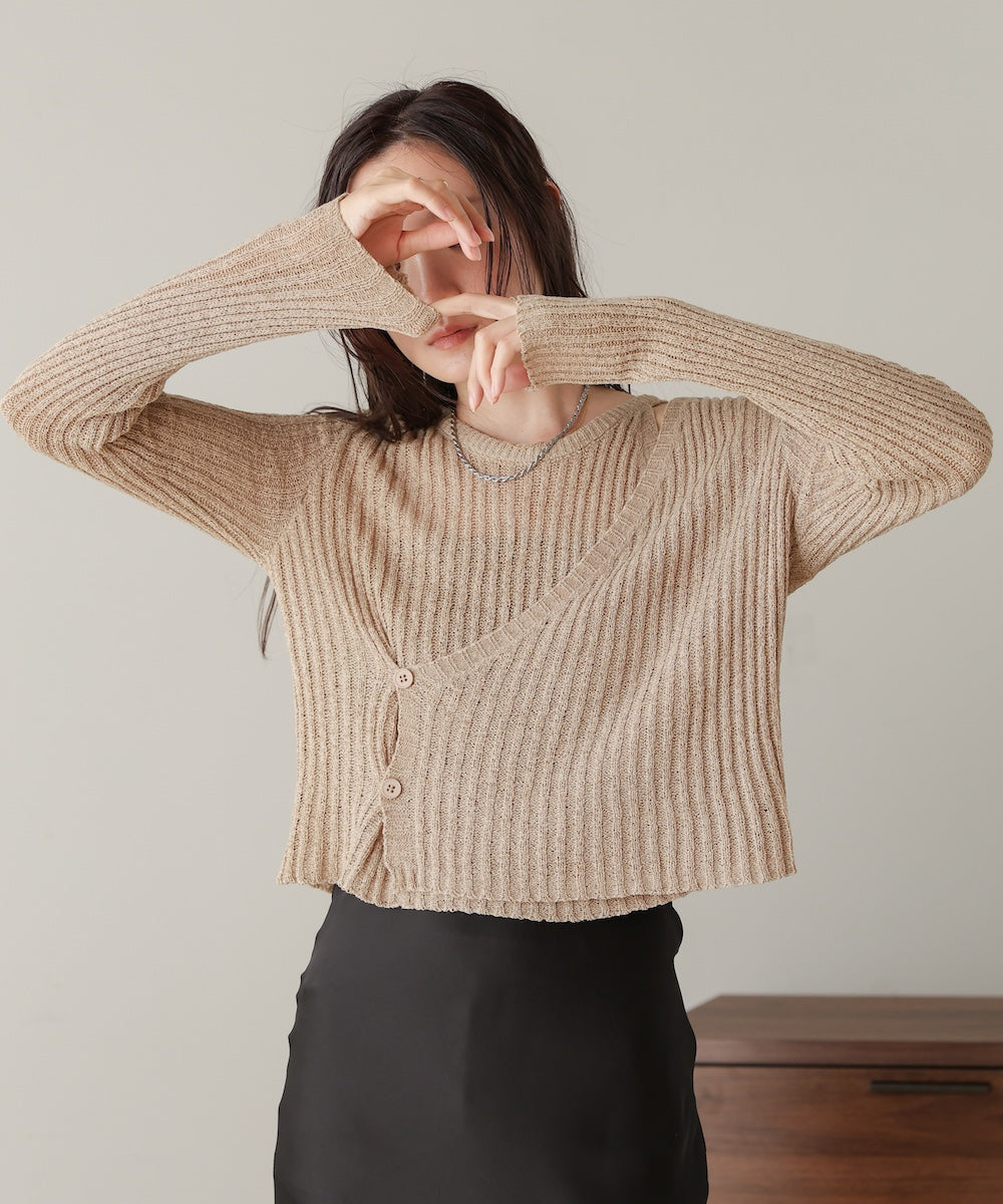 layered design knit top