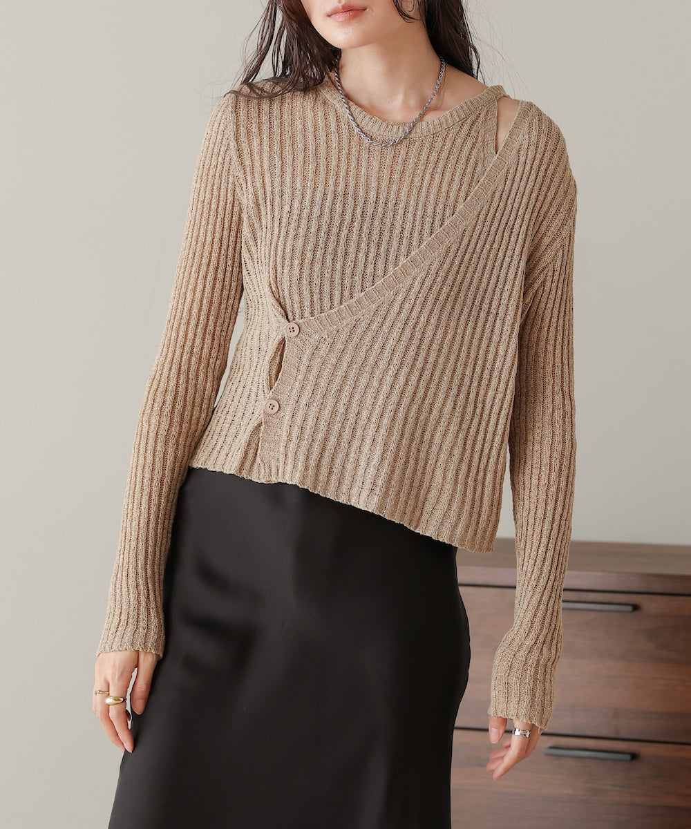 layered design knit top