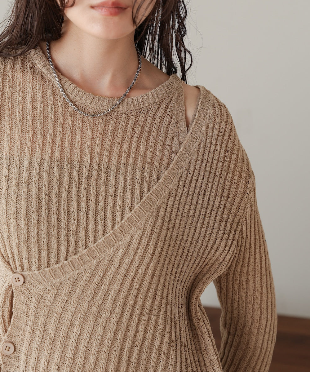 layered design knit top