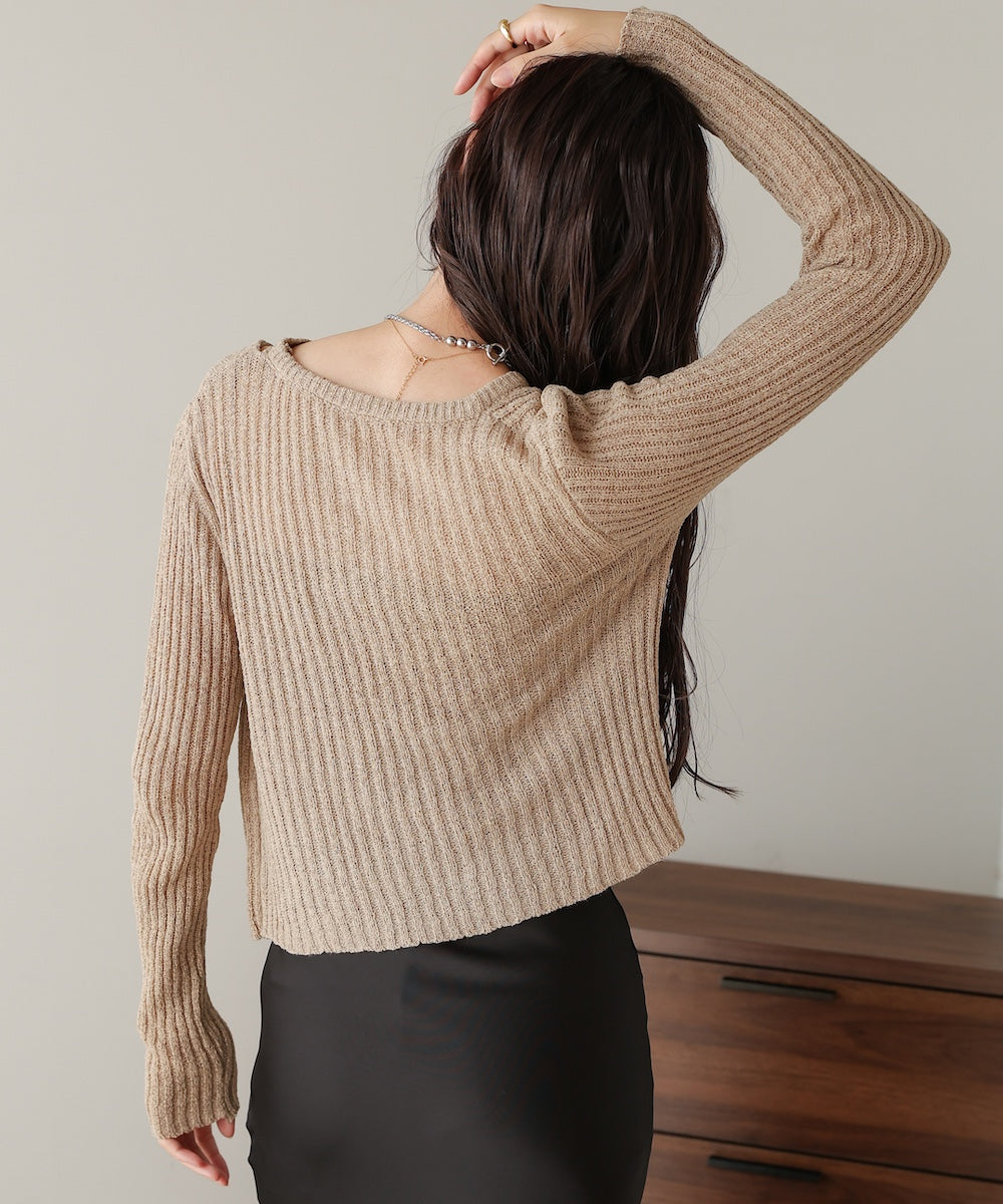 layered design knit top