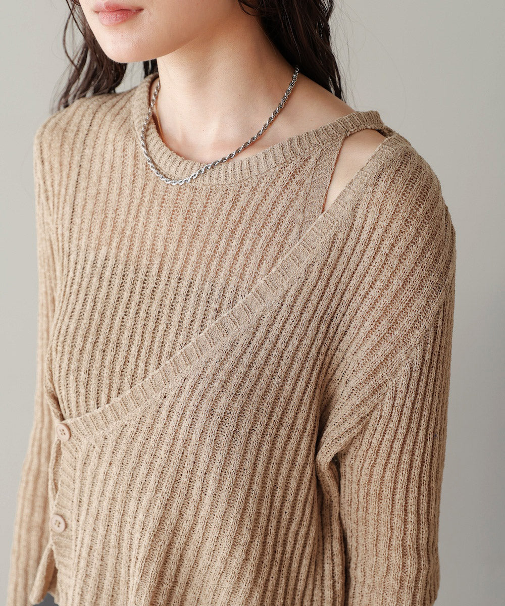 layered design knit top