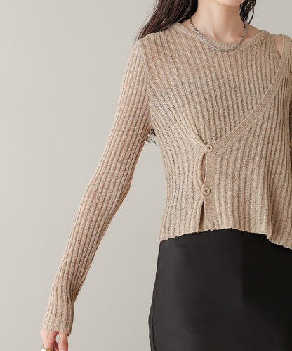 layered design knit top