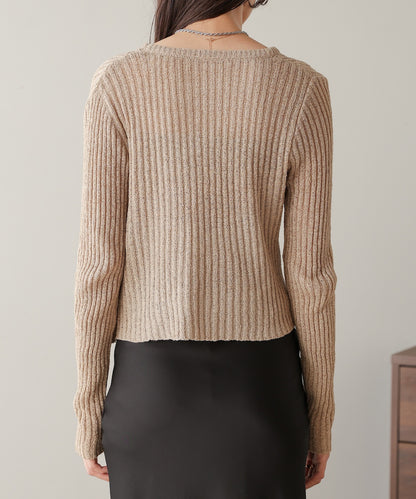 layered design knit top