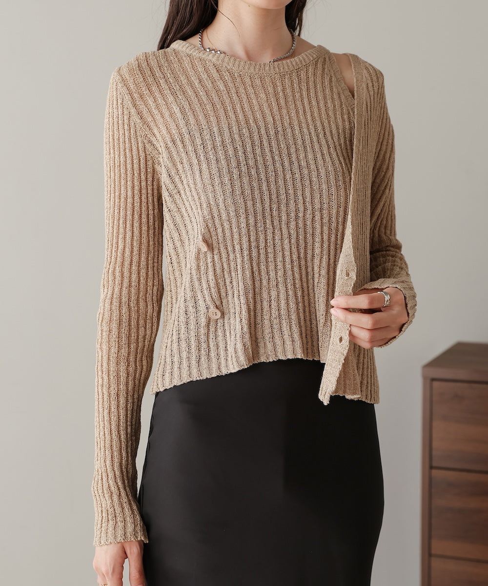 layered design knit top