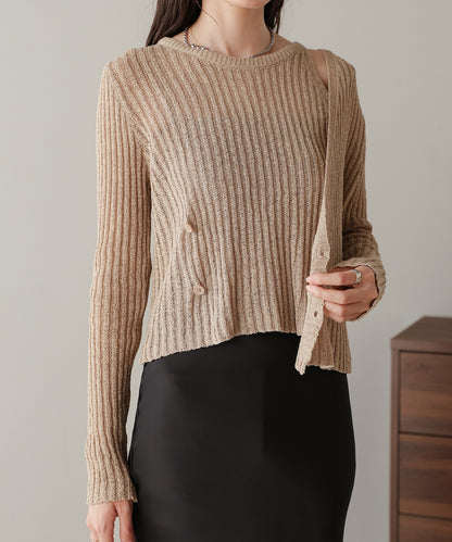 layered design knit top