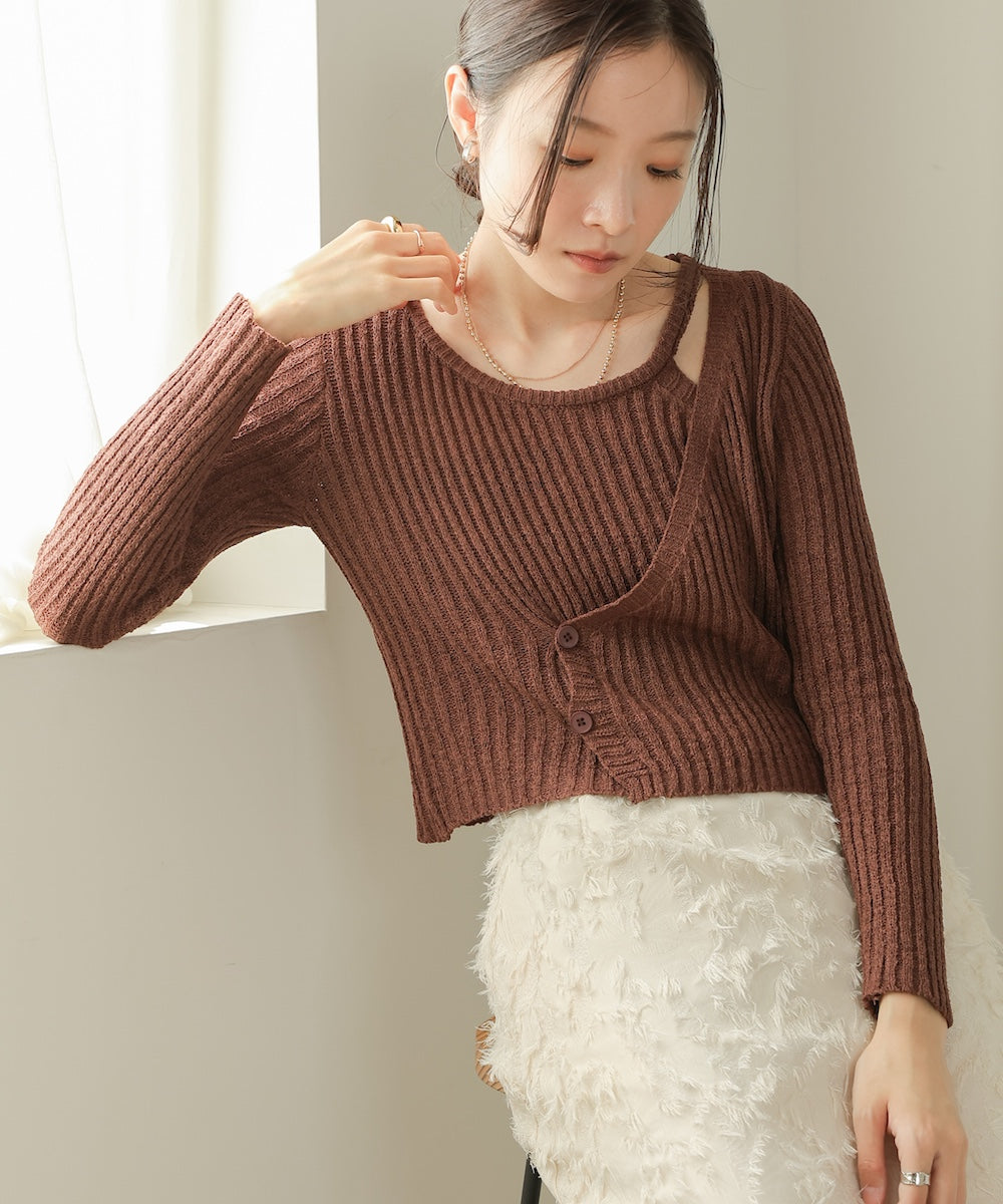 layered design knit top