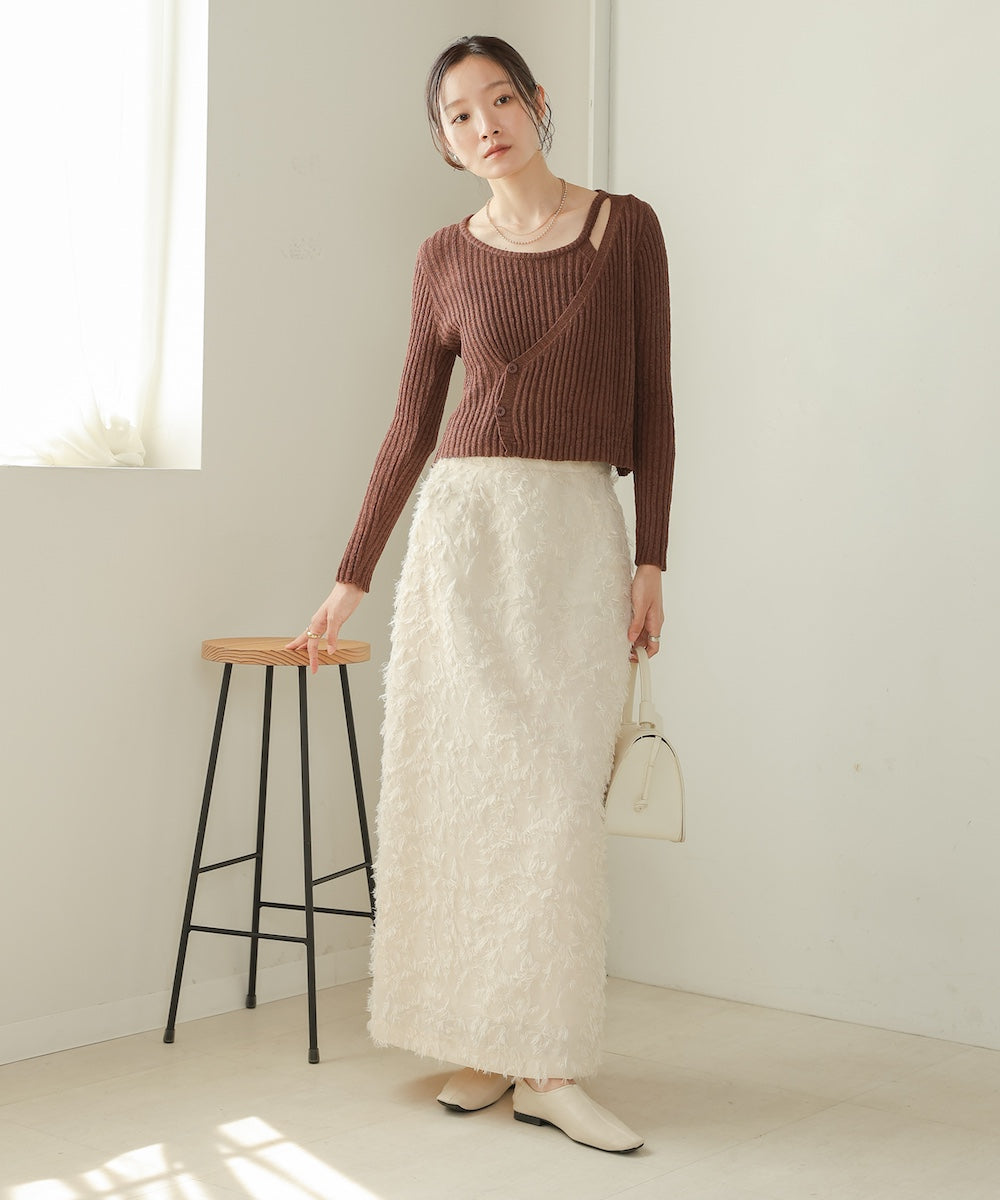 layered design knit top