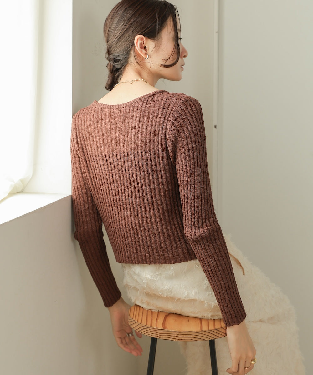 layered design knit top