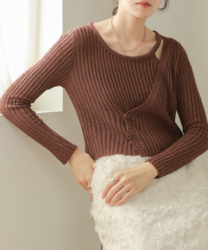 layered design knit top