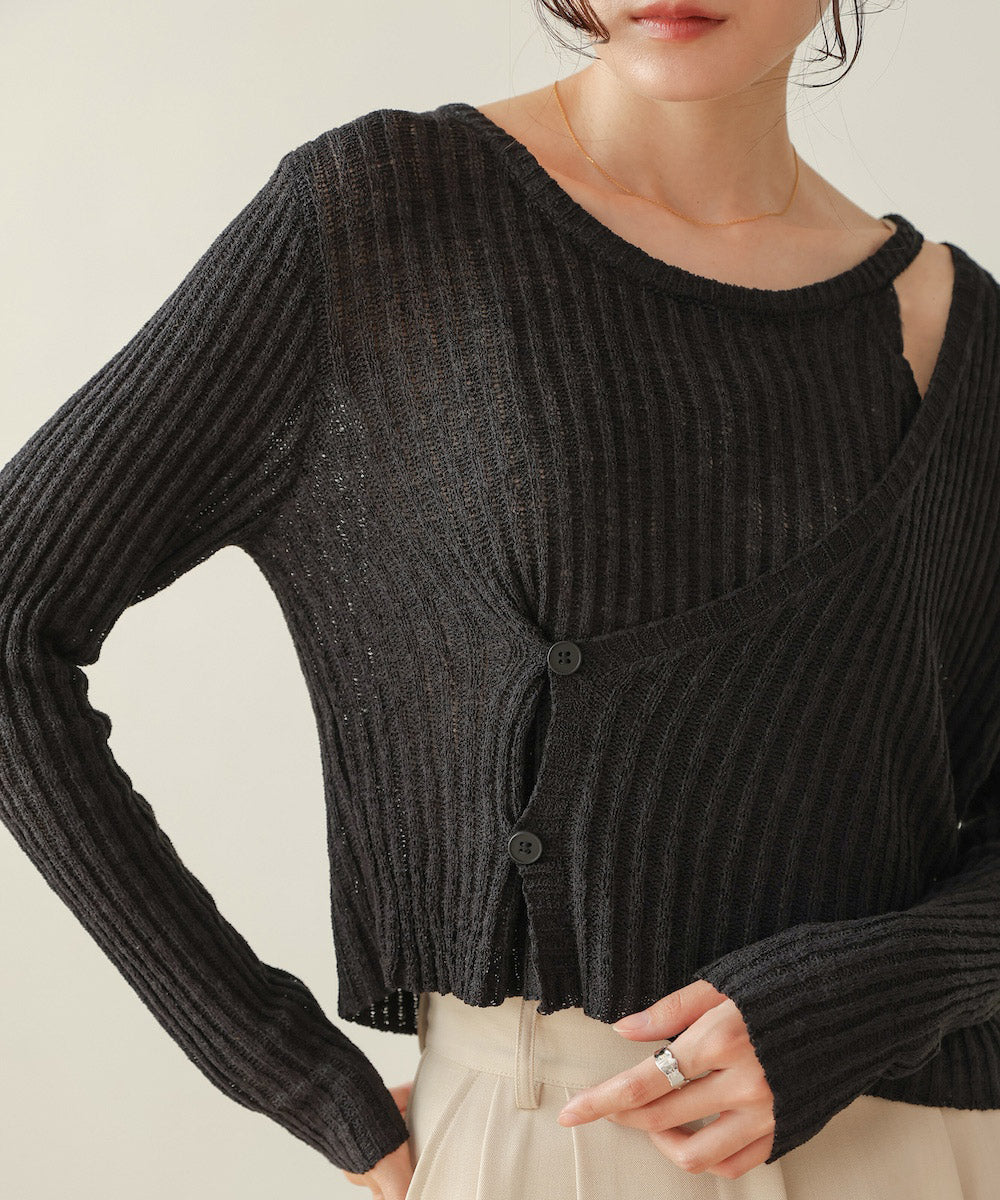 layered design knit top