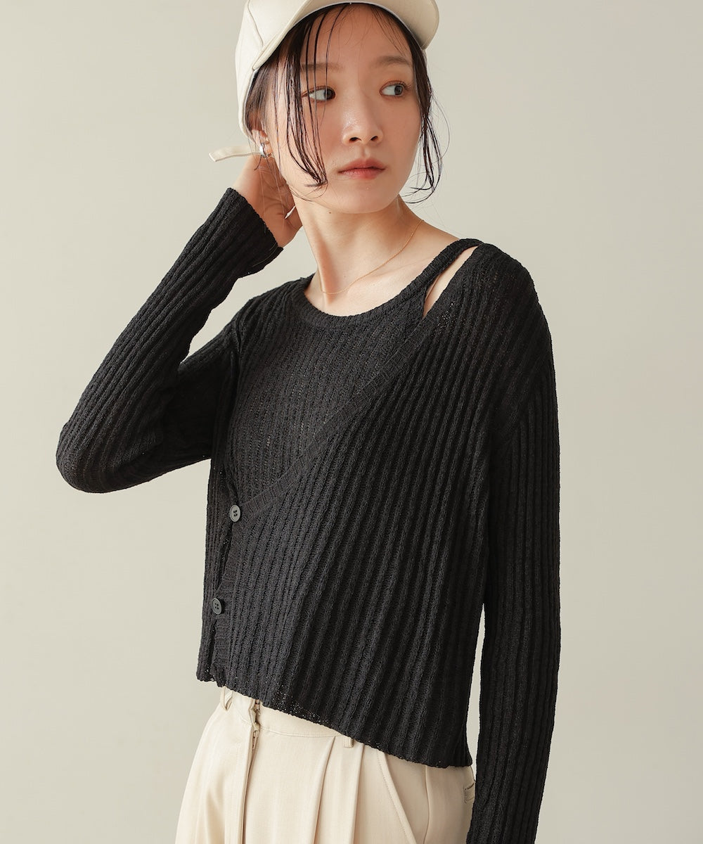 layered design knit top