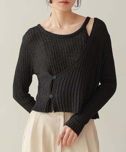 layered design knit top