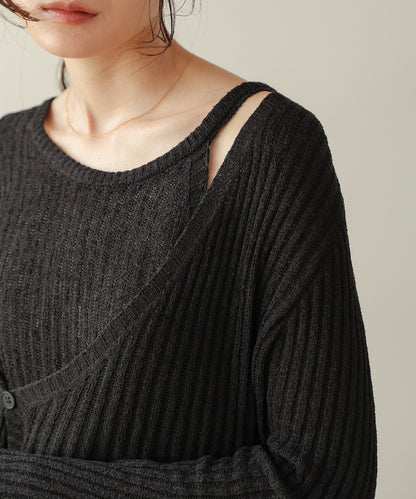 layered design knit top