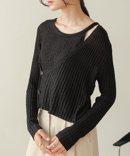 layered design knit top