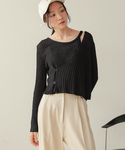 layered design knit top