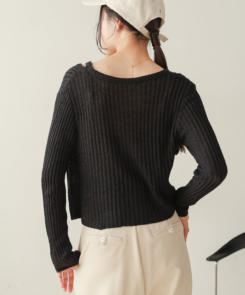 layered design knit top