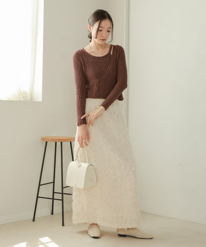 layered design knit top