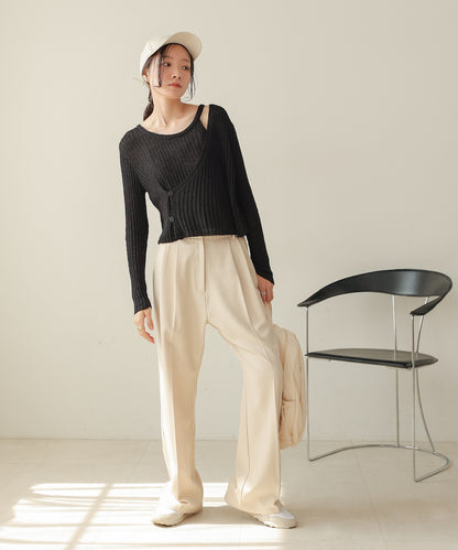 layered design knit top