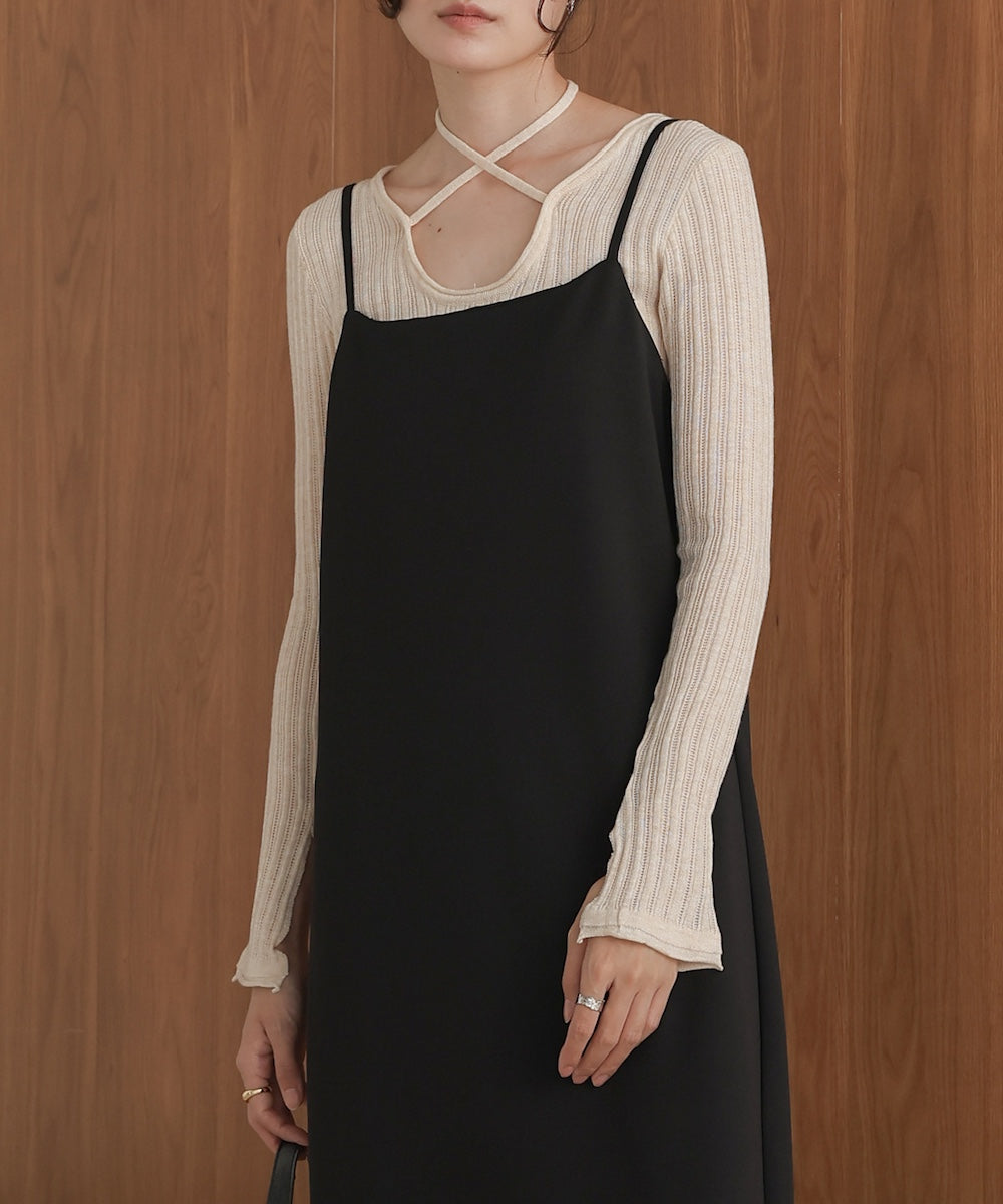 front ribbon knit top