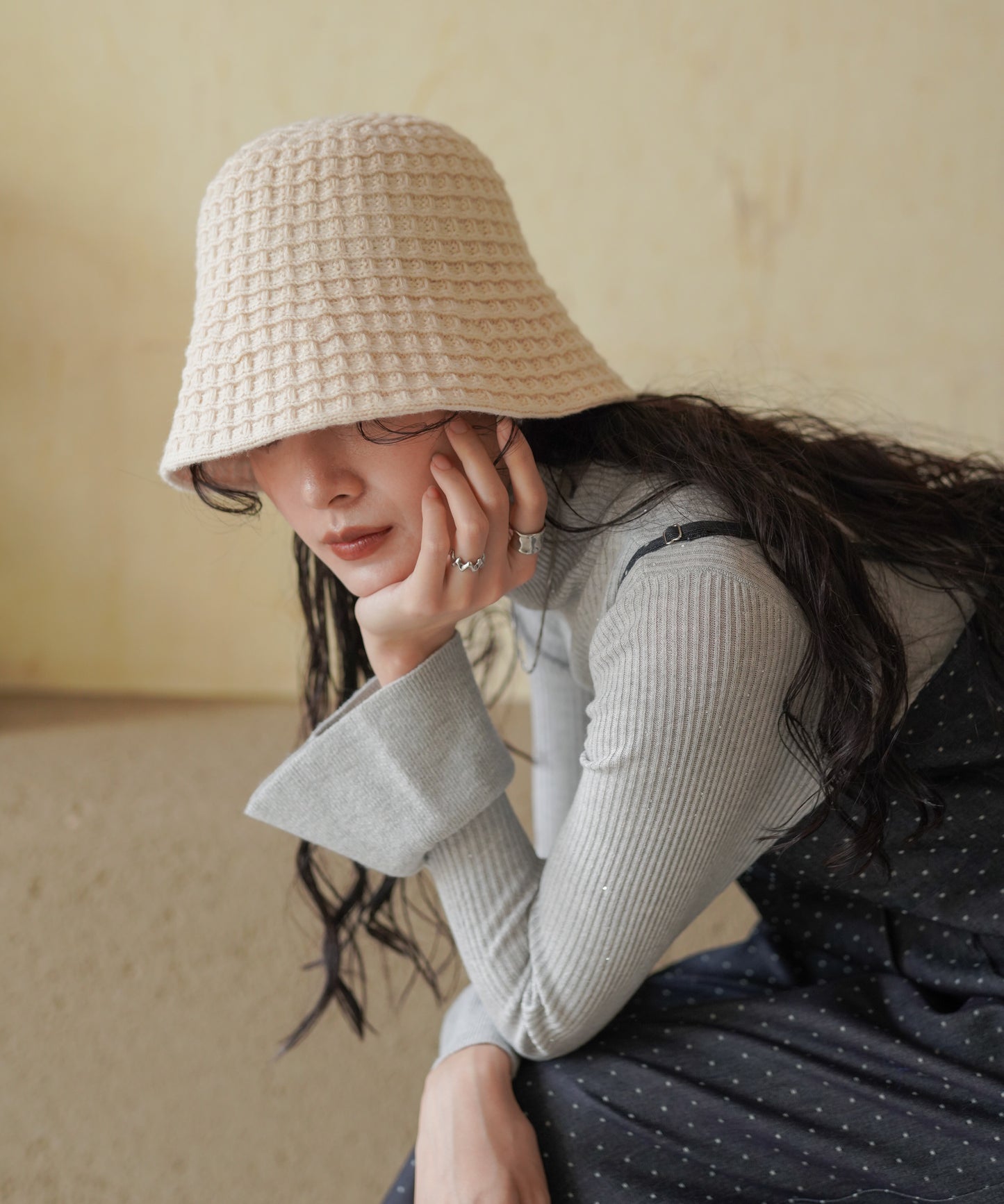 knitted bucket hat