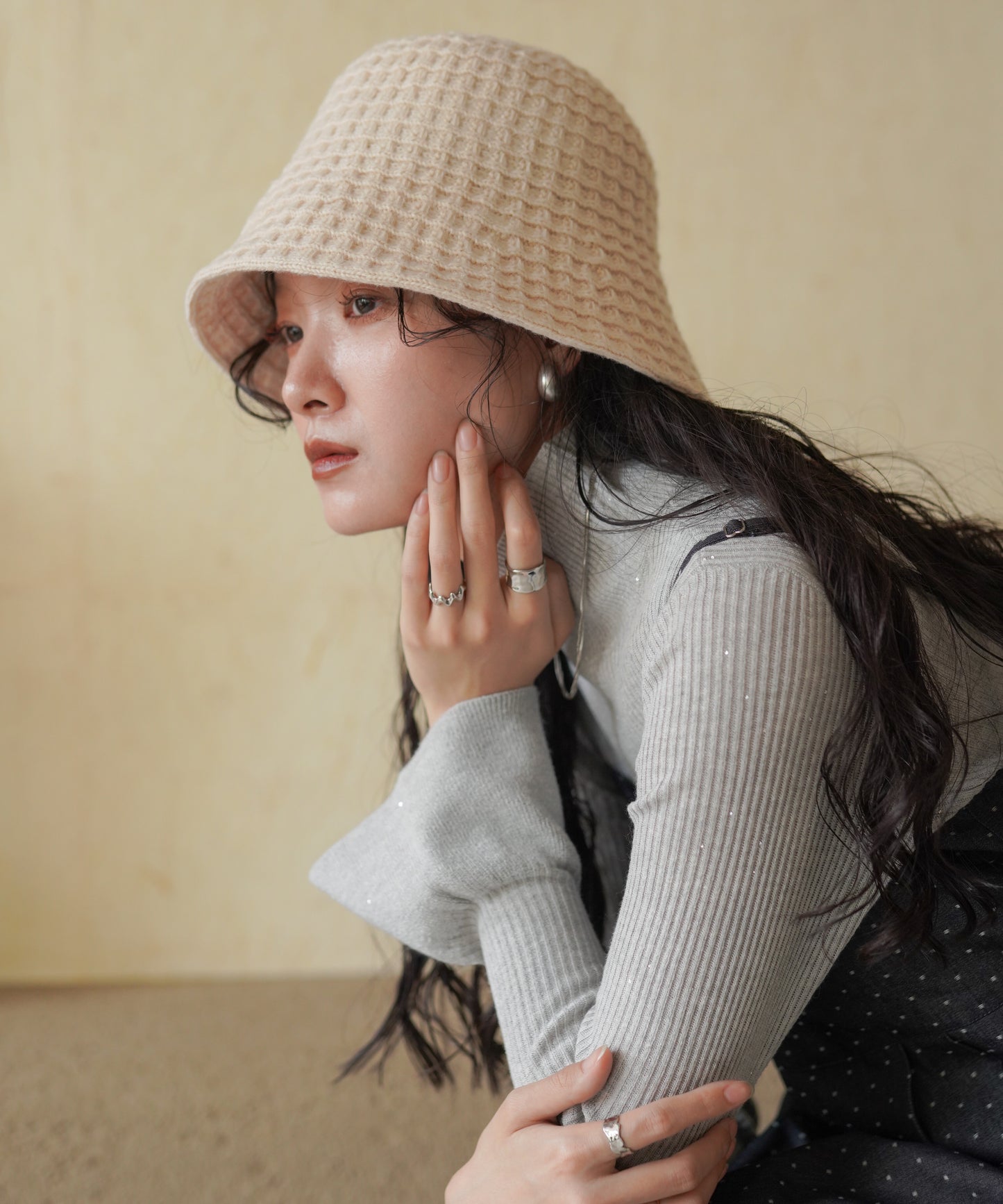 knitted bucket hat