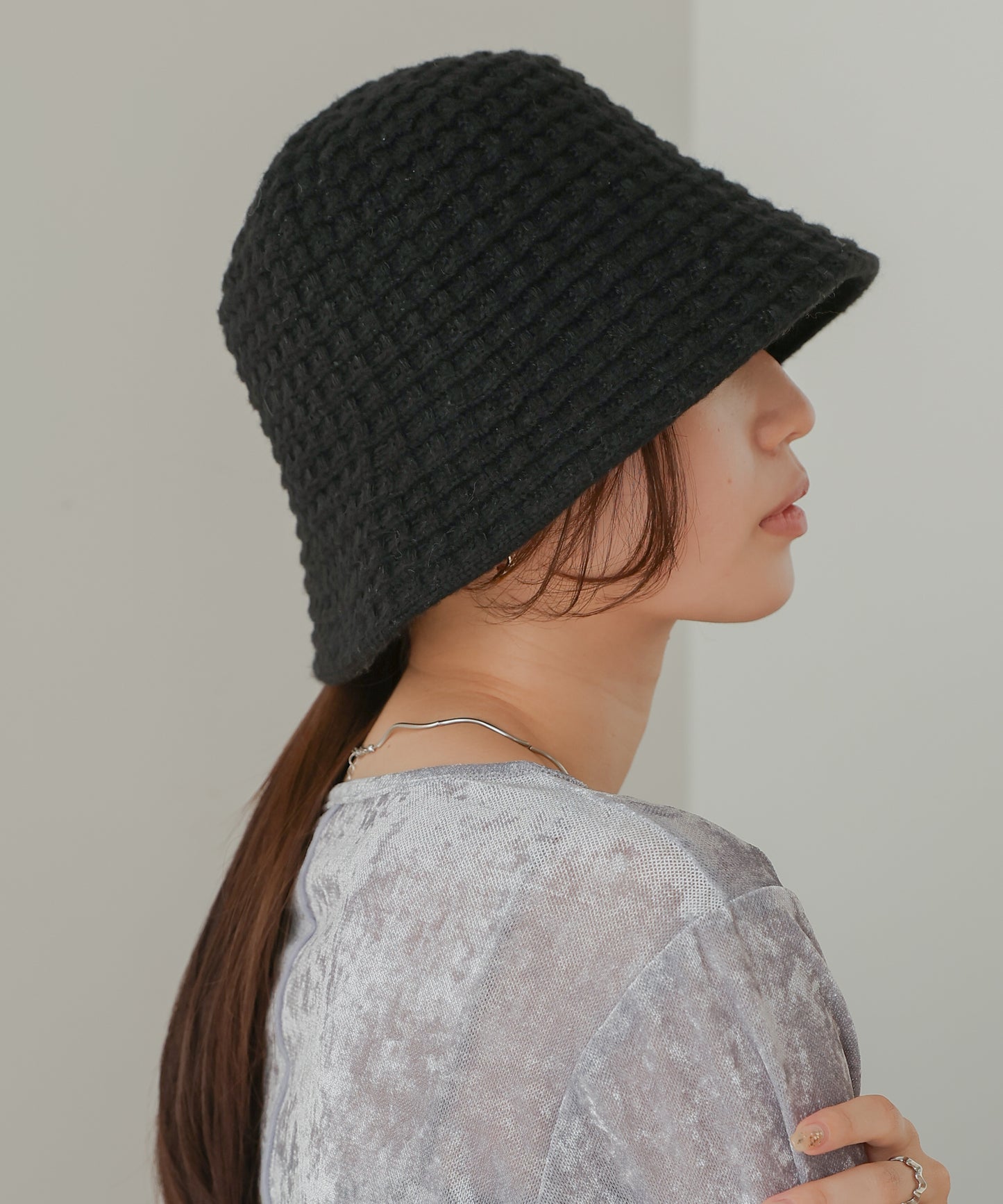 knitted bucket hat