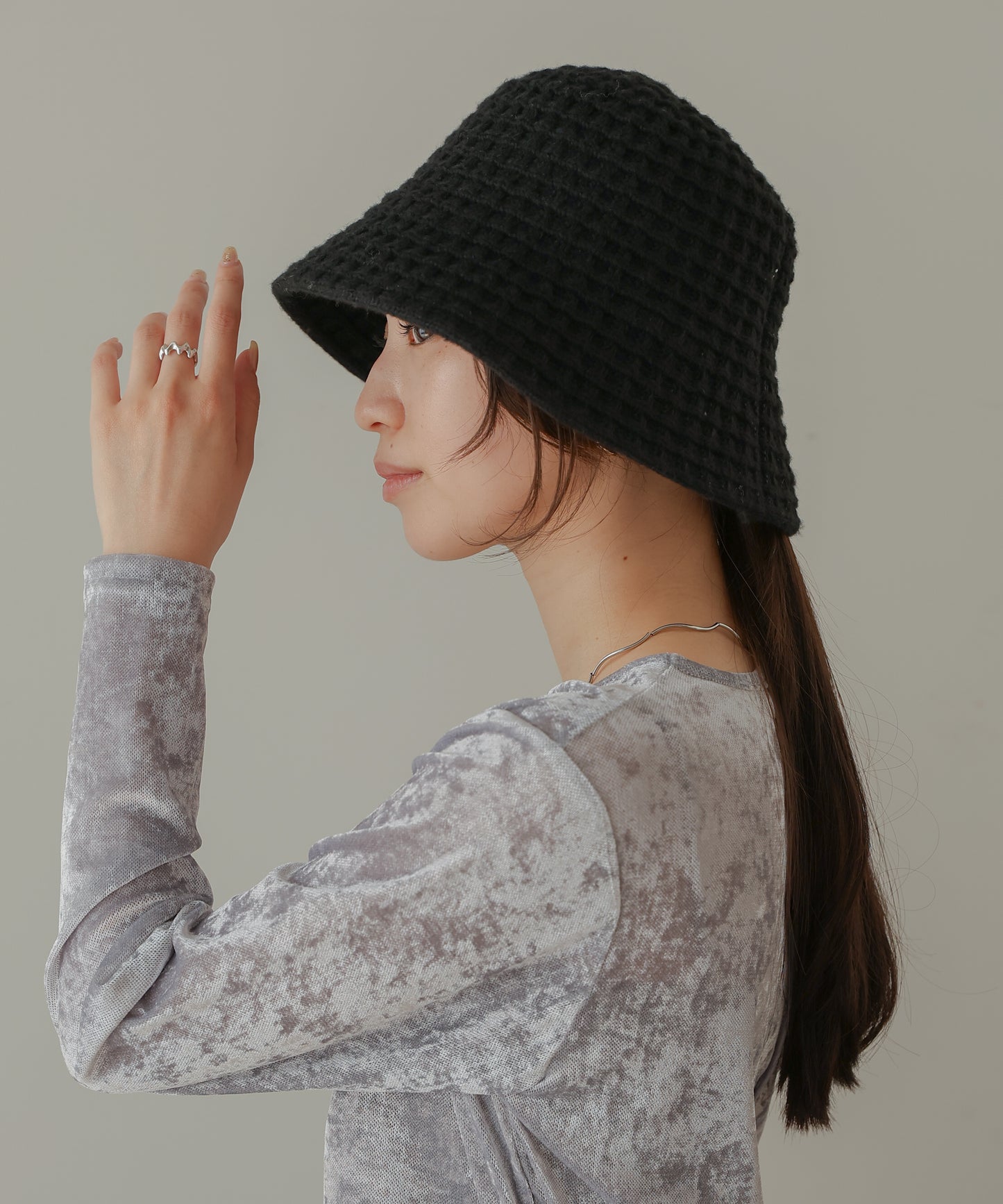 knitted bucket hat