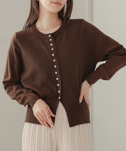 scallop design knit cardigan