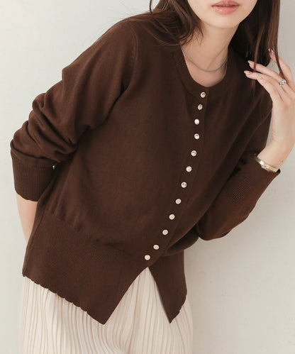 scallop design knit cardigan