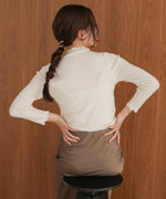 mellow high neck ribbed knit tops