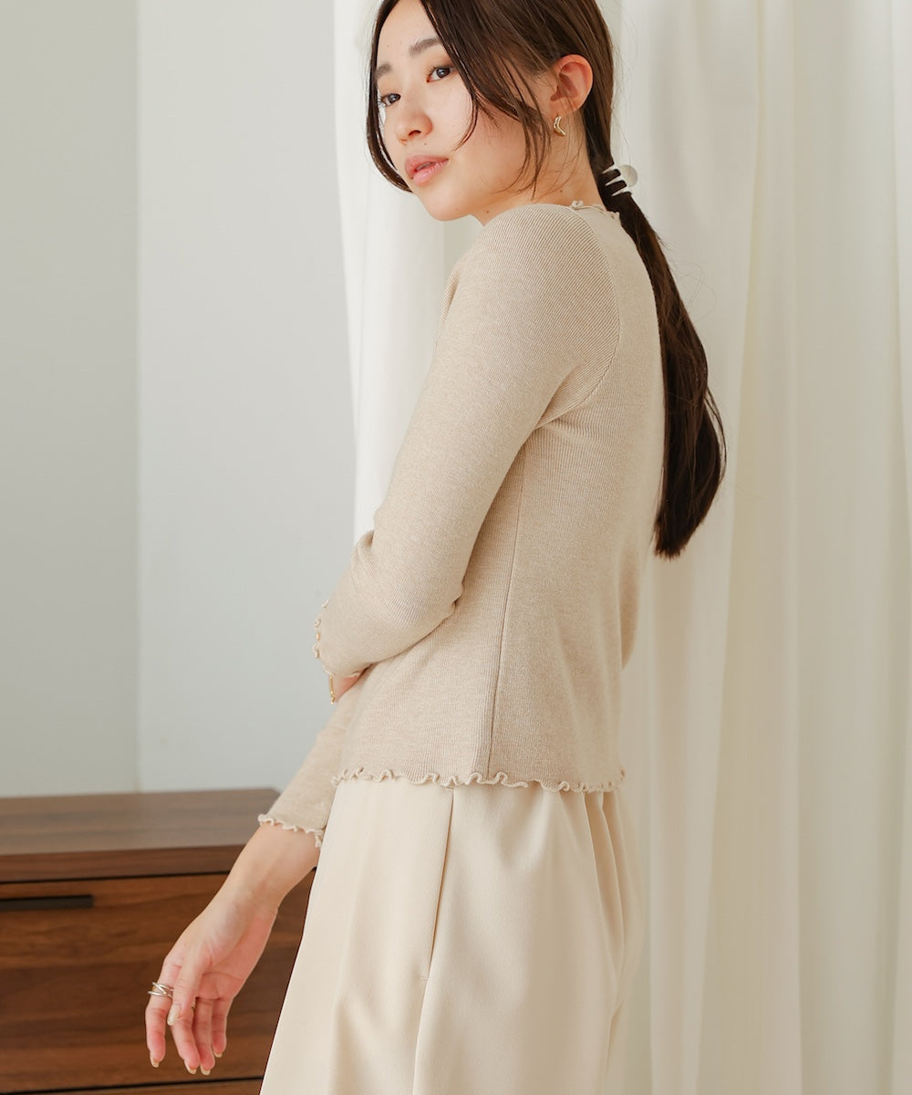 mellow high neck ribbed knit tops
