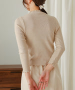 mellow high neck ribbed knit tops