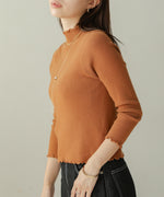 mellow high neck ribbed knit tops