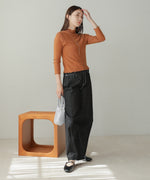 mellow high neck ribbed knit tops