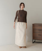 mellow high neck ribbed knit tops