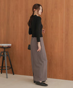 mellow high neck ribbed knit tops