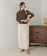 mellow high neck ribbed knit tops