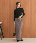 mellow high neck ribbed knit tops