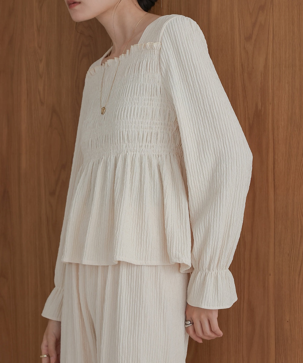 square neck tops + relaxed pants setup