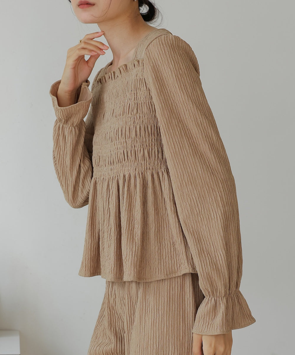 square neck tops + relaxed pants setup