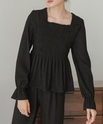 square neck tops + relaxed pants setup