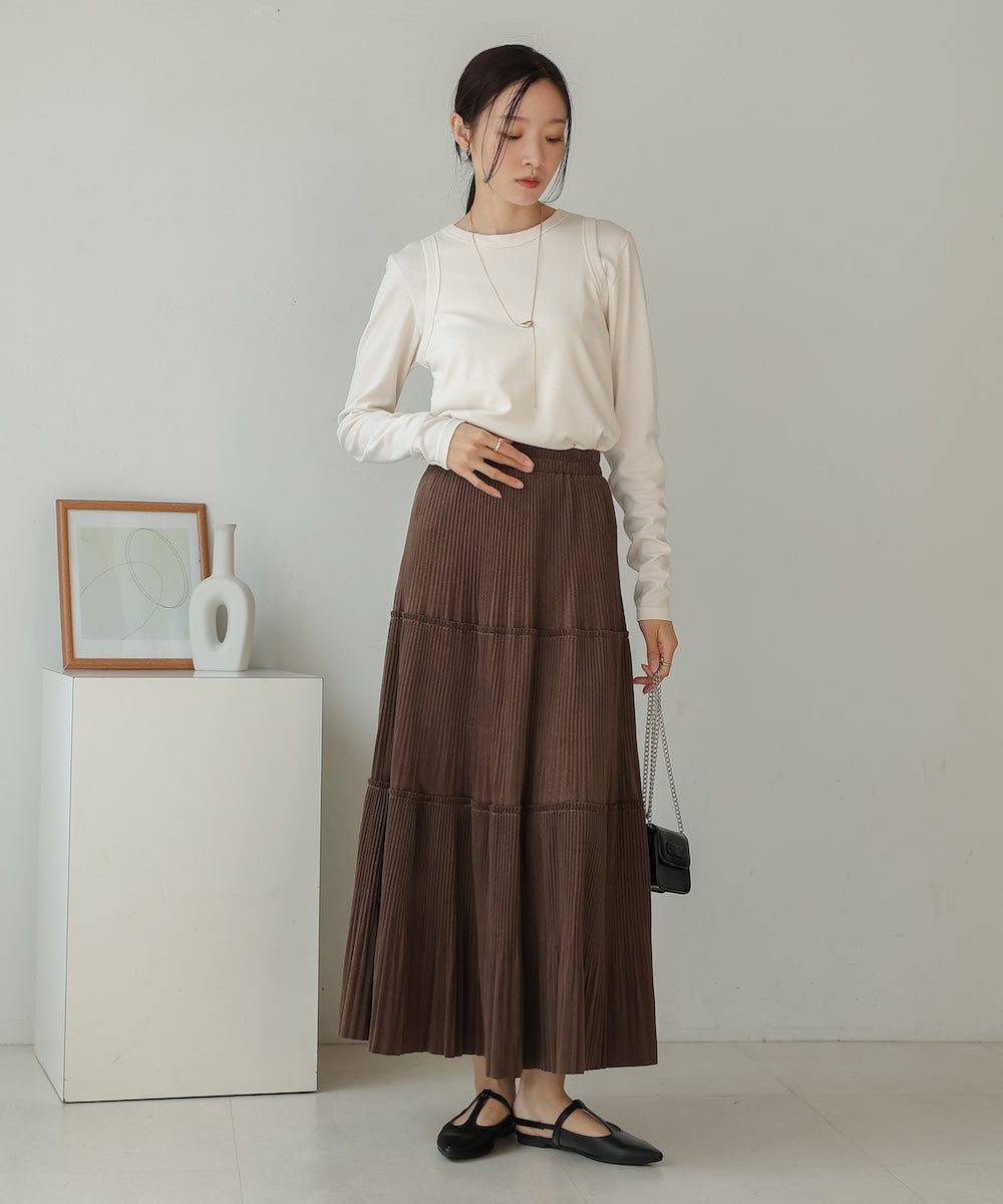 velor pleated skirt