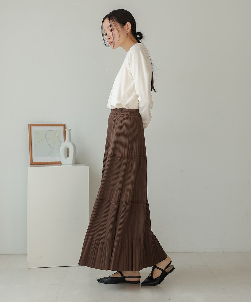 velor pleated skirt