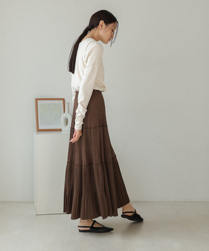 velor pleated skirt