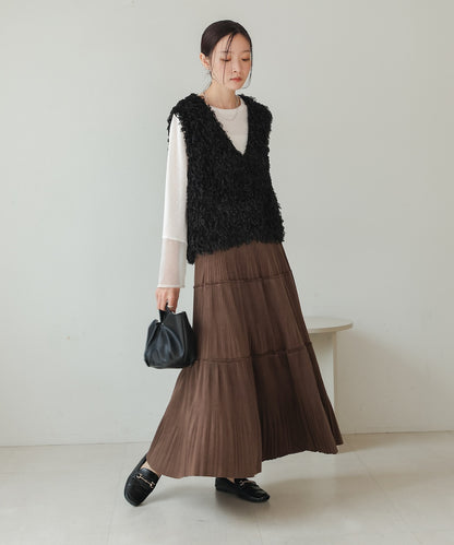 velor pleated skirt