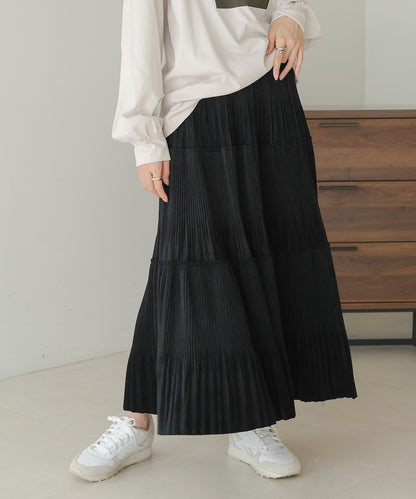 velor pleated skirt