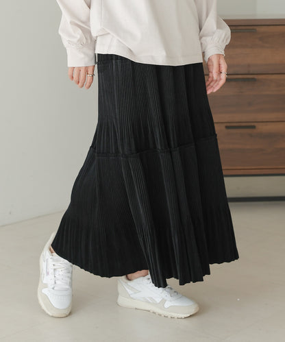 velor pleated skirt